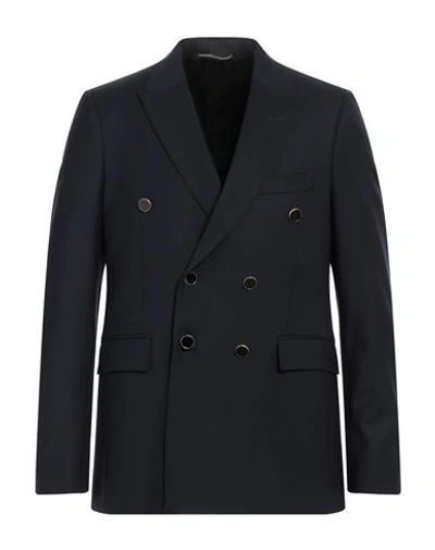 Pt Torino Man Suit Jacket Midnight Blue Size 42 Virgin Wool, Elastane In Black