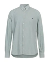 Brooksfield Man Shirt Green Size 17 Cotton
