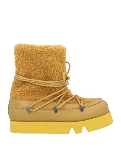 Eqüitare Equitare Woman Ankle Boots Marigold Size 7 Soft Leather, Textile Fibers In Yellow