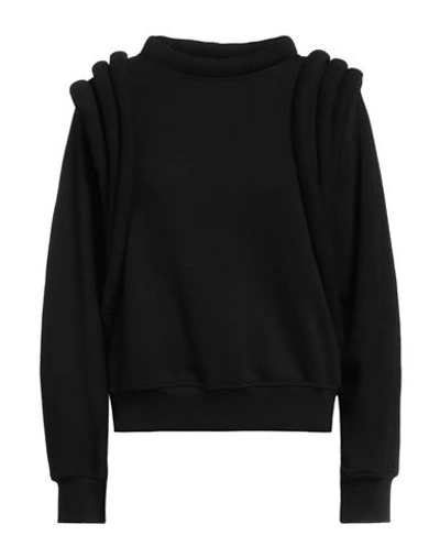 Jijil Woman Sweatshirt Black Size 8 Cotton, Polyester