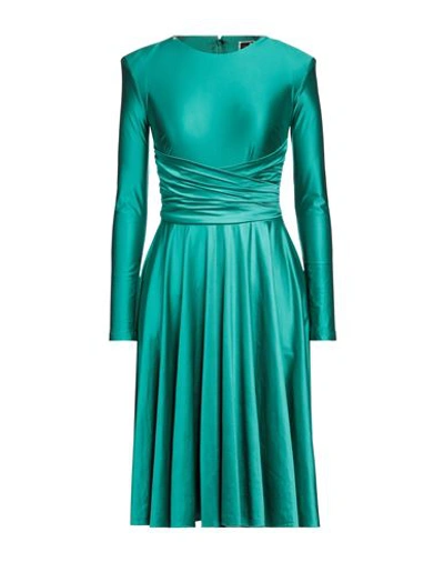 Elisabetta Franchi Woman Midi Dress Emerald Green Size 8 Polyamide, Elastane