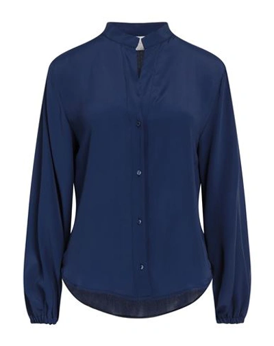 Merci .., Woman Shirt Blue Size Xs Acetate, Viscose