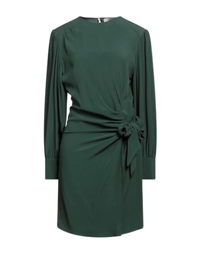 Semicouture Woman Mini Dress Dark Green Size 4 Acetate, Silk