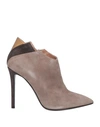 Pollini Woman Ankle Boots Dove Grey Size 8 Soft Leather