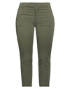 Dondup Woman Pants Military Green Size 28 Cotton, Elastane In Green
