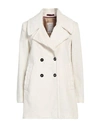 Paltò Woman Coat Ivory Size 2 Cotton In White