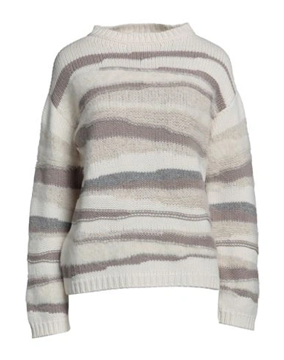FABIANA FILIPPI FABIANA FILIPPI WOMAN SWEATER WHITE SIZE 12 VIRGIN WOOL, SILK, CASHMERE, ALPACA WOOL, VISCOSE