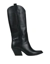 Brawn's Woman Knee Boots Black Size 6 Calfskin In Black