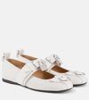 JW ANDERSON LOCK LEATHER BALLET FLATS