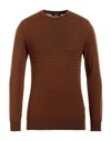 +39 Masq Man Sweater Tan Size S Merino Wool In Brown