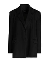 Yes London Woman Blazer Black Size 8 Polyester, Viscose
