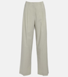 The Row Gaugin High-rise Wide-leg Cotton Pants In Stone