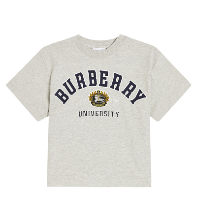 Burberry Kids' Logo Cotton Jersey T-shirt In Grey