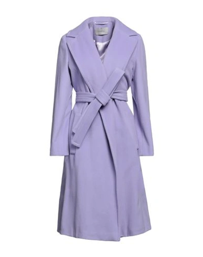 Marella Woman Coat Light Purple Size 10 Virgin Wool, Polyamide
