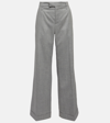 Brunello Cucinelli High-rise Wide-leg Wool Pants In Grey