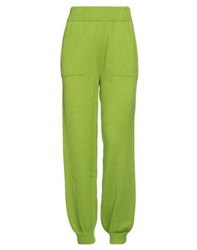 Msgm Woman Pants Green Size M Wool, Cashmere