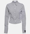 JW ANDERSON STRIPED COTTON-BLEND CROPPED SHIRT