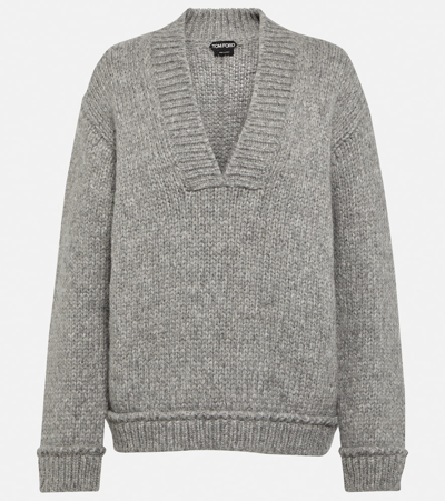 Tom Ford Alpaca-blend Sweater In Grey