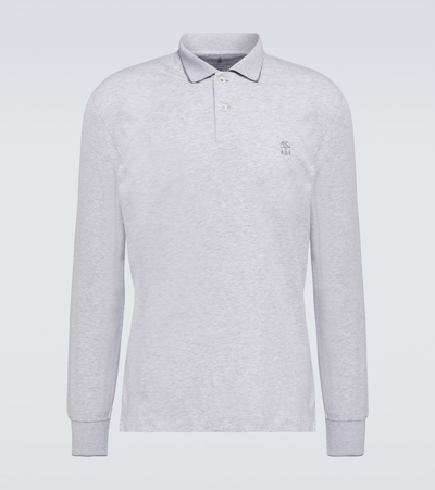 Brunello Cucinelli Cotton Polo Shirt In Grey