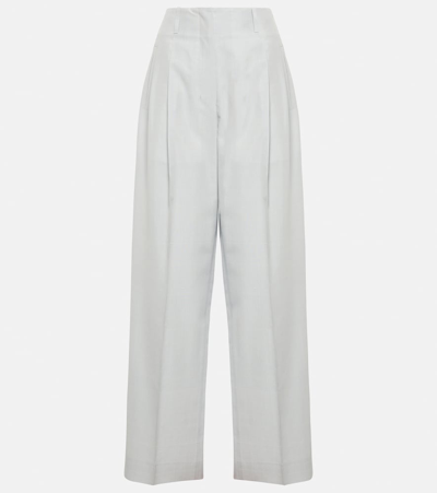 The Row Gaugin Pleated Silk Wide-leg Pants In White
