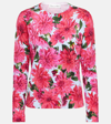 OSCAR DE LA RENTA FLORAL COTTON-BLEND CARDIGAN