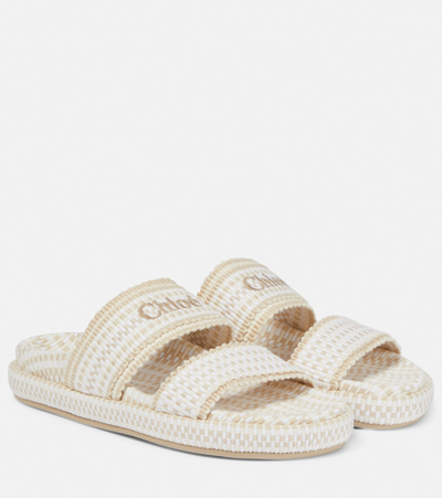 Chloé Rori Woven Sandals In White