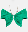Rabanne Keyhole Bustier Crop Top In Green