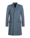 Dolce & Gabbana Man Coat Slate Blue Size 34 Virgin Wool, Cashmere