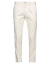 Santaniello Man Pants Cream Size 36 Cotton, Elastane In White