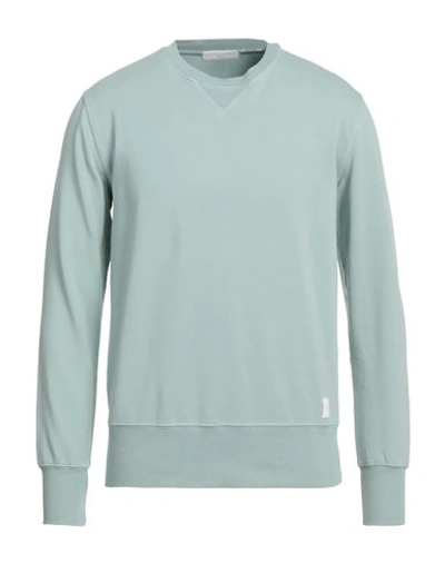 Daniele Fiesoli Man Sweatshirt Sage Green Size L Cotton, Elastane In Sage Green