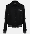 Amiri Bones Wool-blend Bomber Jacket In Black