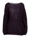 Tsd12 Woman Sweater Deep Purple Size Onesize Acrylic, Wool, Polyamide, Mohair Wool