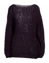 Tsd12 Woman Sweater Plum Size Onesize Acrylic, Wool, Polyamide, Mohair Wool In Purple