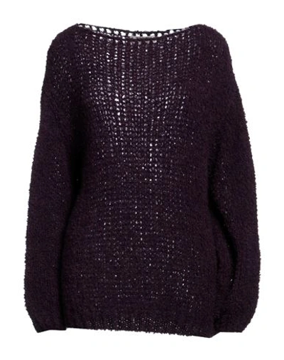 Tsd12 Woman Sweater Deep Purple Size Onesize Acrylic, Wool, Polyamide, Mohair Wool