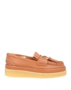 Chloé Woman Loafers Tan Size 10 Soft Leather In Brown