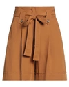 White Wise Woman Shorts & Bermuda Shorts Camel Size 8 Viscose, Linen In Beige