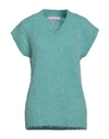 Noodle Italia Woman Sweater Turquoise Size L Mohair Wool, Wool, Acrylic, Polyamide, Elastane In Blue