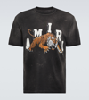 Amiri Man T-shirt Steel Grey Size M Cotton In Black