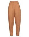 Patrizia Pepe Woman Pants Camel Size 2 Linen, Viscose In Beige
