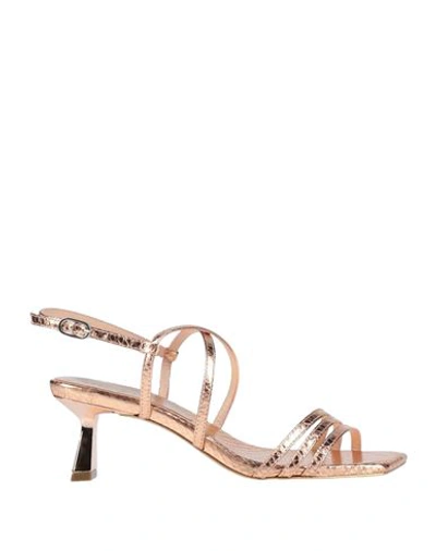 Gold & Rouge Woman Sandals Rose Gold Size 8 Soft Leather
