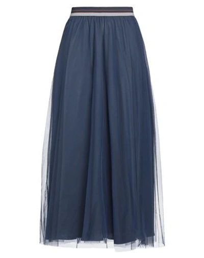 Niū Woman Maxi Skirt Navy Blue Size S Polyamide