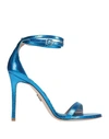 Sergio Levantesi Woman Sandals Blue Size 6 Soft Leather