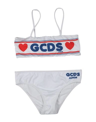 Gcds Mini Babies'  Toddler Girl Bikini White Size 6 Polyester, Elastane
