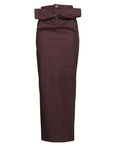 Jacquemus Woman Long Skirt Cocoa Size 2 Linen In Brown