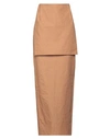 Jacquemus Woman Long Skirt Camel Size 4 Linen In Beige