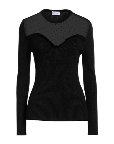 Red Valentino Woman Sweater Black Size M Viscose, Polyester, Metallic Fiber, Polyamide