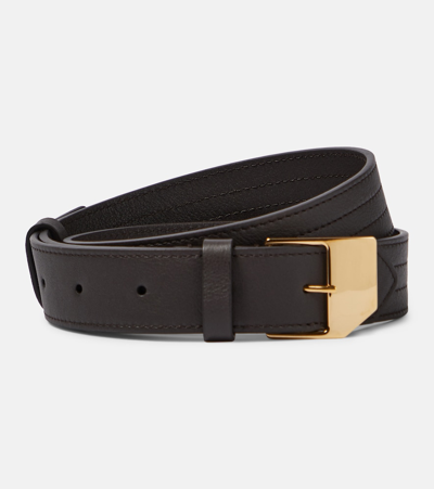The Row Leather Belt In Brown