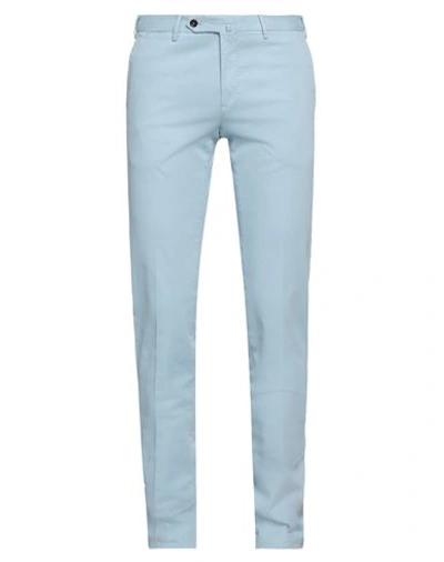 Pt Torino Man Pants Light Blue Size 38 Cotton, Elastane In Blue