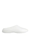 Prada Mellow Triangle Logo Mules In White