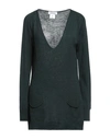 Pianurastudio Woman Sweater Dark Green Size Xl Viscose, Wool, Polyamide, Cashmere